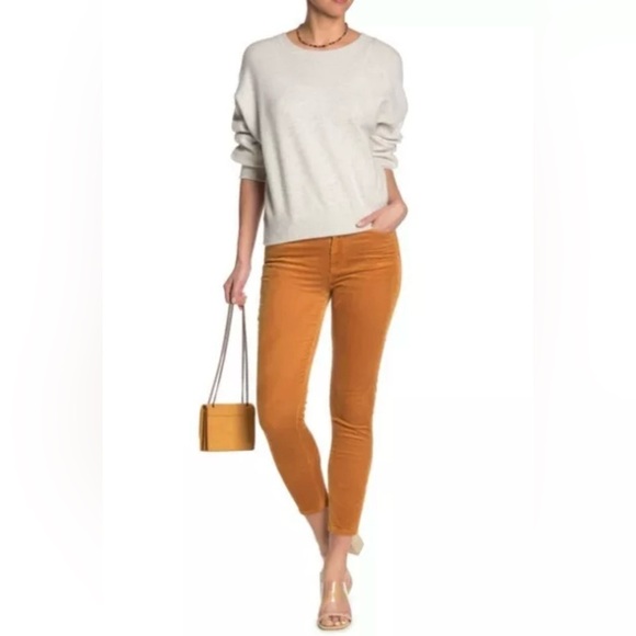 PAIGE Hoxton Ankle Skinny Corduroy Pants Marigold Size 28 Burnt Orange - Picture 2 of 8